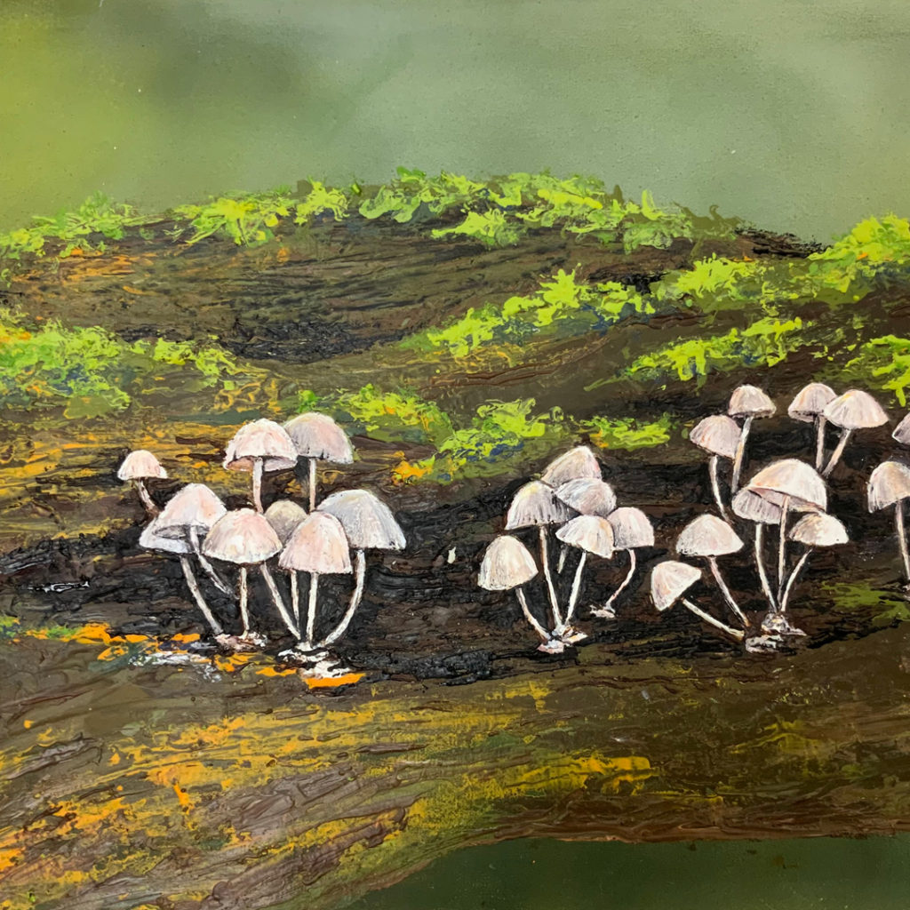 Mushroom — cocoa butter painting