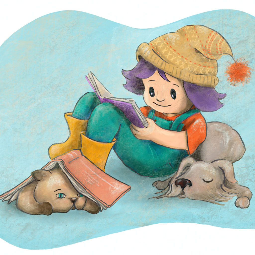Reading — digital painting