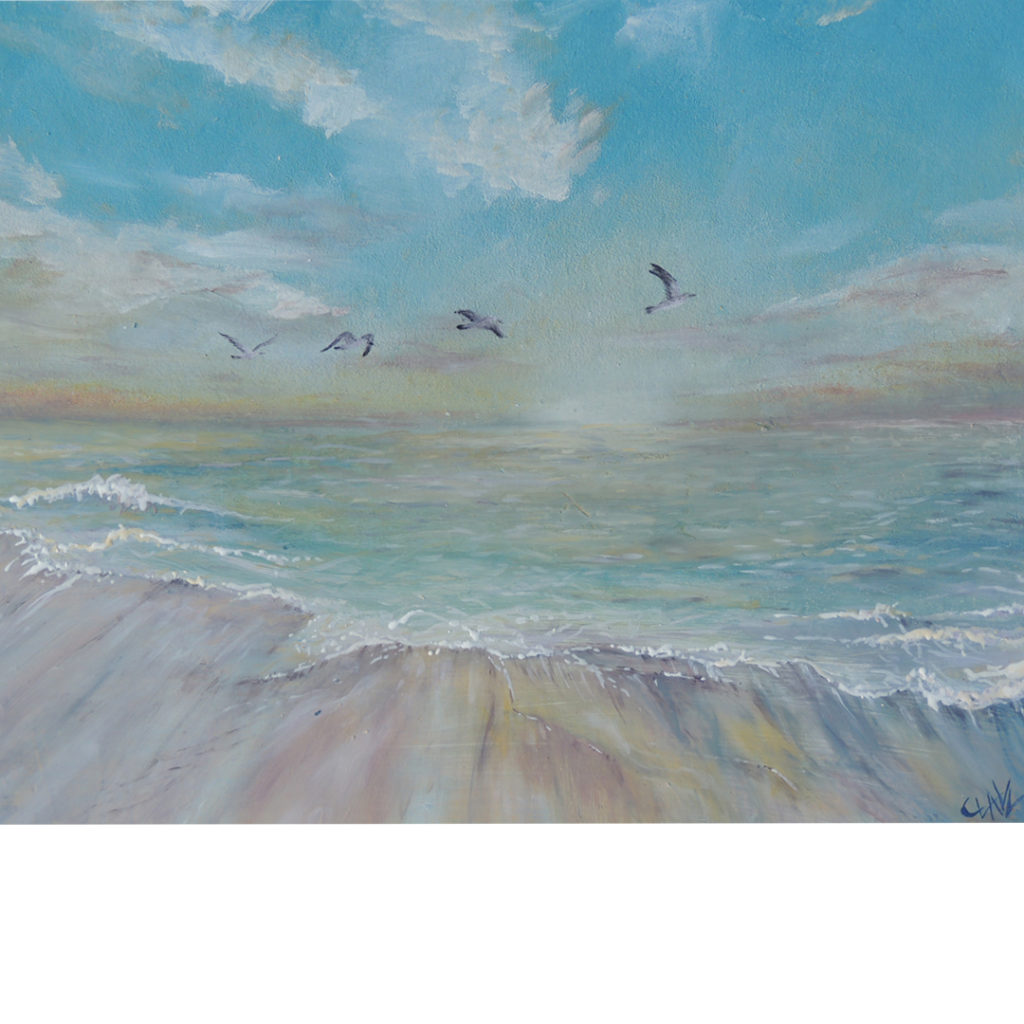 Sunset — cocoa butter painting